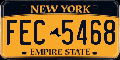 NY license plate FEC5468