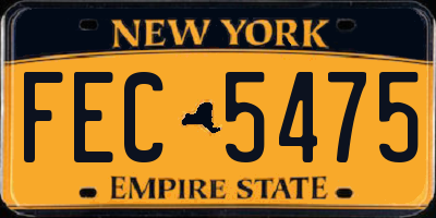 NY license plate FEC5475