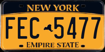 NY license plate FEC5477