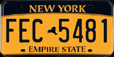 NY license plate FEC5481