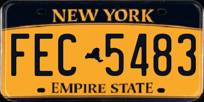 NY license plate FEC5483