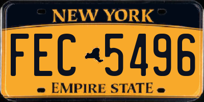 NY license plate FEC5496
