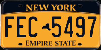 NY license plate FEC5497