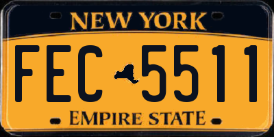 NY license plate FEC5511