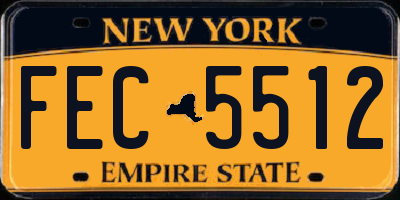 NY license plate FEC5512