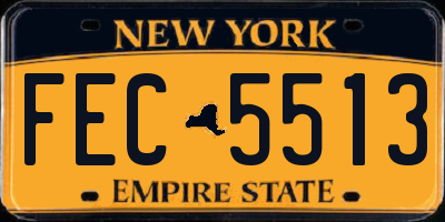 NY license plate FEC5513