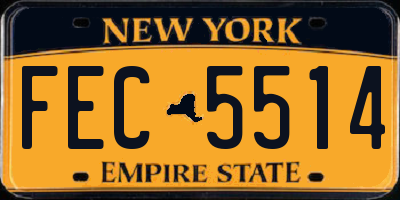 NY license plate FEC5514