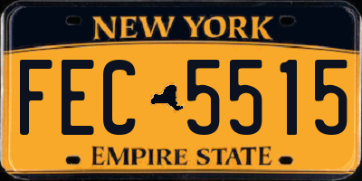NY license plate FEC5515