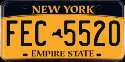 NY license plate FEC5520