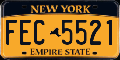 NY license plate FEC5521
