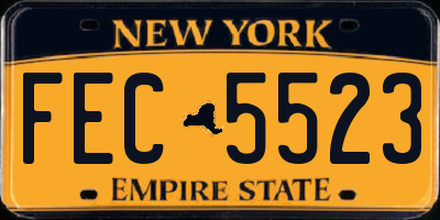 NY license plate FEC5523