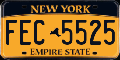 NY license plate FEC5525