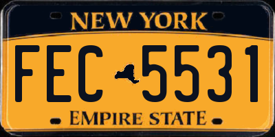 NY license plate FEC5531