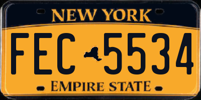 NY license plate FEC5534