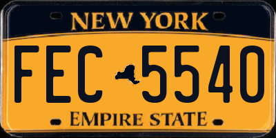 NY license plate FEC5540