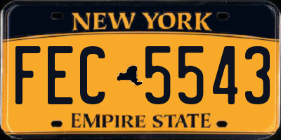 NY license plate FEC5543