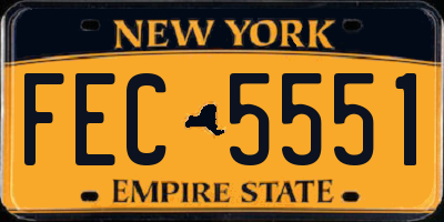 NY license plate FEC5551