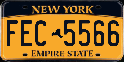 NY license plate FEC5566
