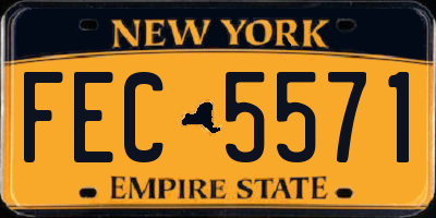 NY license plate FEC5571