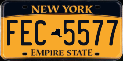 NY license plate FEC5577