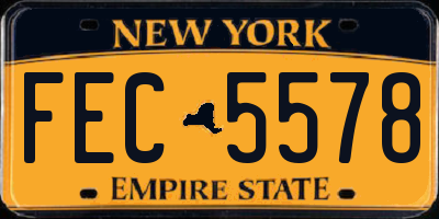 NY license plate FEC5578
