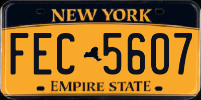 NY license plate FEC5607