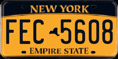 NY license plate FEC5608