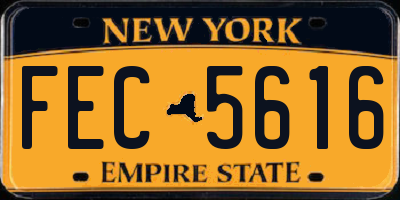 NY license plate FEC5616