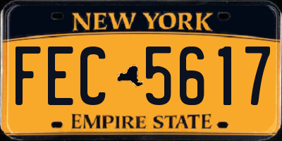 NY license plate FEC5617
