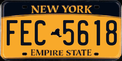 NY license plate FEC5618