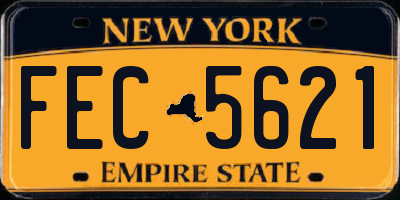 NY license plate FEC5621