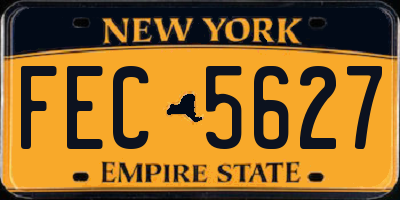 NY license plate FEC5627