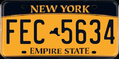 NY license plate FEC5634