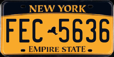 NY license plate FEC5636