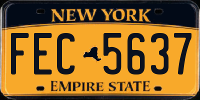 NY license plate FEC5637
