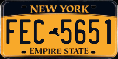 NY license plate FEC5651