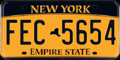 NY license plate FEC5654