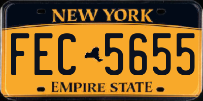 NY license plate FEC5655