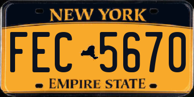NY license plate FEC5670