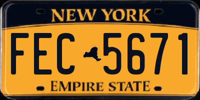 NY license plate FEC5671