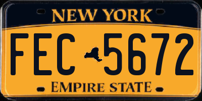 NY license plate FEC5672