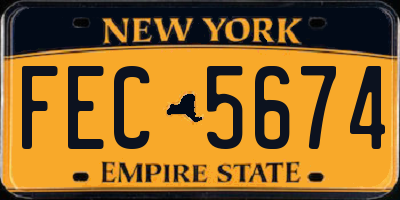 NY license plate FEC5674