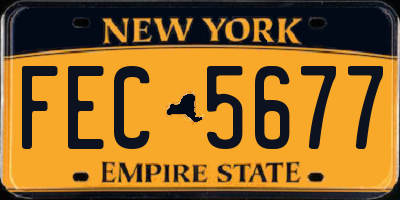 NY license plate FEC5677