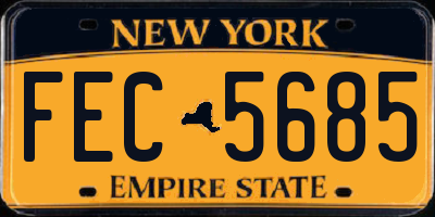 NY license plate FEC5685