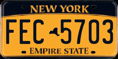 NY license plate FEC5703