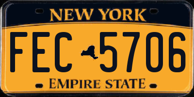NY license plate FEC5706