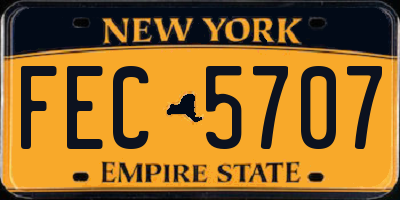 NY license plate FEC5707