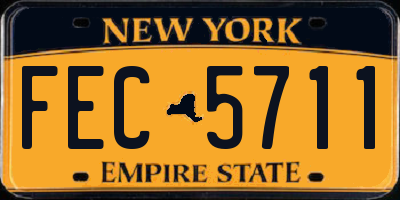 NY license plate FEC5711