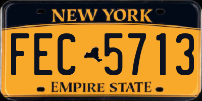 NY license plate FEC5713