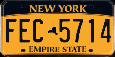 NY license plate FEC5714